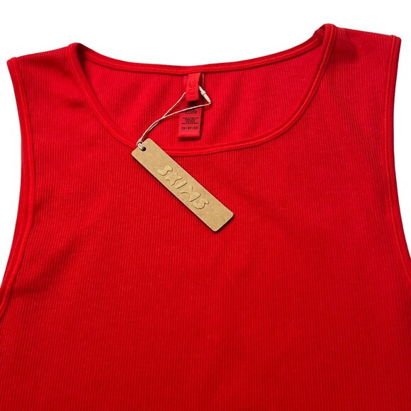 SKIMS Cotton Rib Super Crop Tank Ruby 2X - Picture 4 of 10